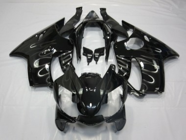 2004-2007 Glossy Black White Flame Honda CBR600 F4i Motorcycle Fairings