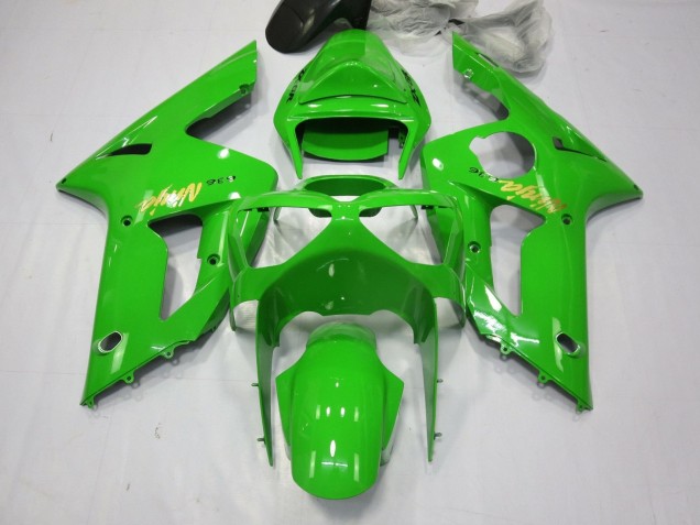 2003-2004 Green Gold Decal Kawasaki ZX6R Motorcycle Fairings
