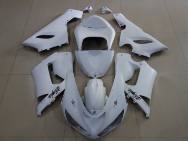 2005-2006 Matte White Kawasaki ZX6R Motorcycle Fairings