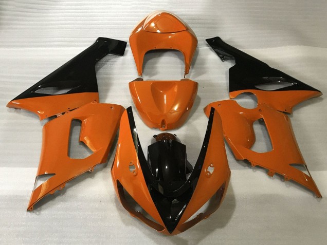 2005-2006 Orange Black Kawasaki ZX6R Motorcycle Fairings