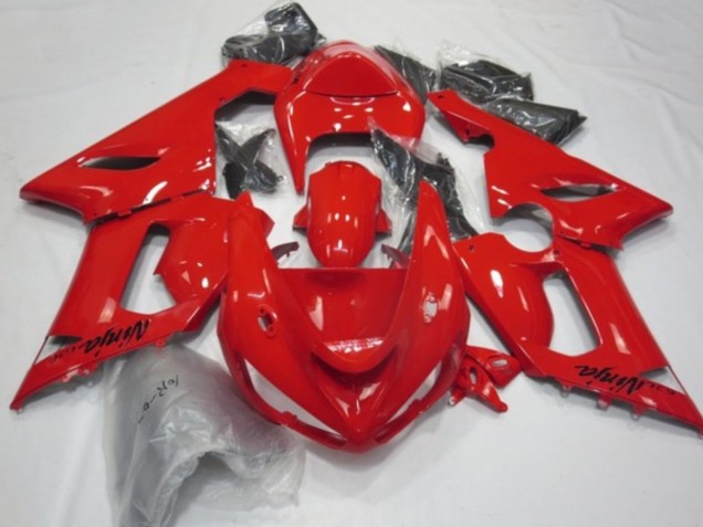 2005-2006 Red Kawasaki ZX6R Motorcycle Fairings