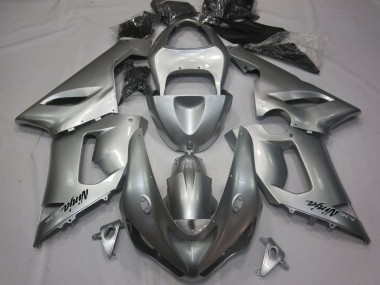 2005-2006 Silver Kawasaki ZX6R Motorcycle Fairings