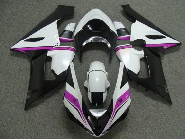 2005-2006 White Black Pink Kawasaki ZX6R Motorcycle Fairings