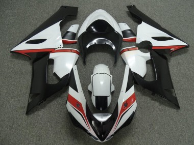 2005-2006 White Black Red Kawasaki ZX6R Motorcycle Fairings