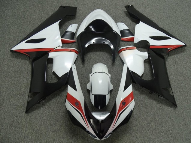2005-2006 White Black Red Kawasaki ZX6R Motorcycle Fairings