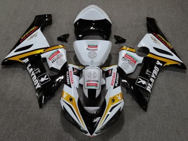 2005-2006 White Black Gold Red Rizoma Playboy Kawasaki ZX6R Motorcycle Fairings
