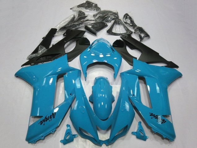 2007-2008 Blue Black Kawasaki ZX6R Motorcycle Fairings