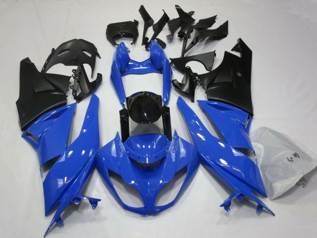 2007-2008 Blue Black Matte Black Kawasaki ZX6R Motorcycle Fairings