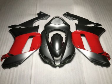 2007-2008 Silver Red Kawasaki ZX6R Motorcycle Fairings