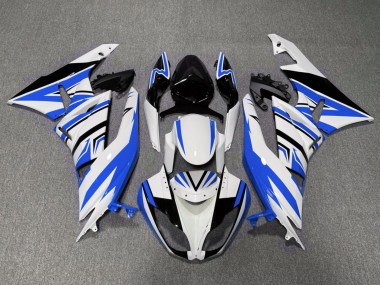 2007-2008 White Blue Black Kawasaki ZX6R Motorcycle Fairings