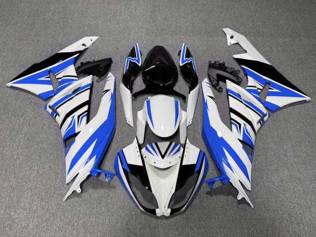2007-2008 White Blue Black Kawasaki ZX6R Motorcycle Fairings