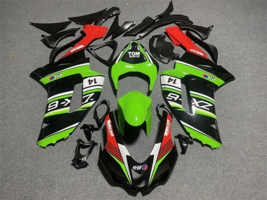 2007-2008 Black Green White Red Kawasaki ZX6R Motorcycle Fairings