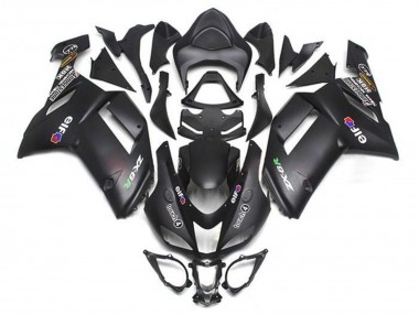 2007-2008 Matte Black Elf Kawasaki ZX6R Motorcycle Fairings