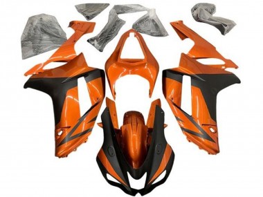 2007-2008 Orange Matte Black Kawasaki ZX6R Motorcycle Fairings