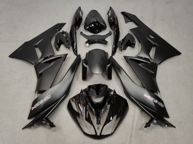 2009-2012 Matte Black Glossy Black White Red Kawasaki ZX6R Motorcycle Fairings