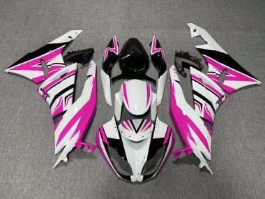 2009-2012 White Pink Black Kawasaki ZX6R Motorcycle Fairings