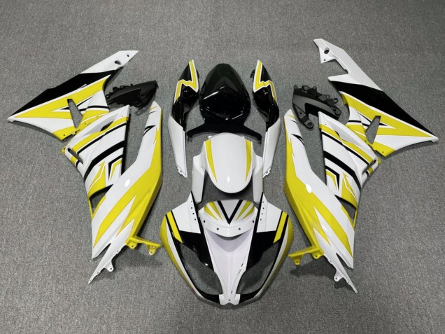 2009-2012 White Yellow Black Kawasaki ZX6R Motorcycle Fairings