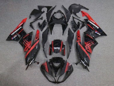 2009-2012 Glossy Black Red Monster Kawasaki ZX6R Motorcycle Fairings