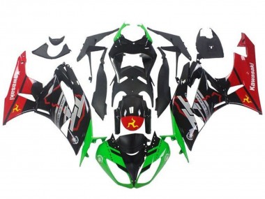 2009-2012 Green Glossy Black Red Kawasaki ZX6R Motorcycle Fairings