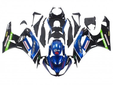 2009-2012 Blue Glossy Black Red Green Kawasaki ZX6R Motorcycle Fairings