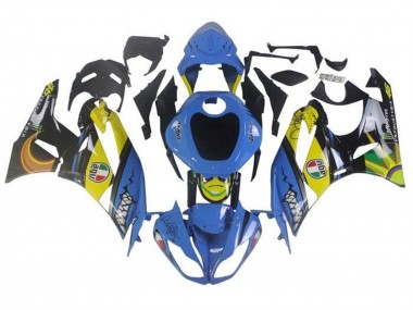 2009-2012 Blue Yellow Shark Kawasaki ZX6R Motorcycle Fairings