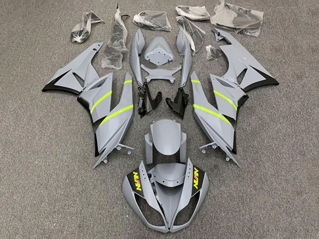 2009-2012 Grey Yellow Stripe Kawasaki ZX6R Motorcycle Fairings