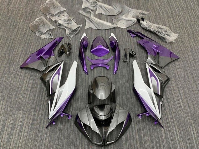 2009-2012 Purple White Silver Black Kawasaki ZX6R Motorcycle Fairings