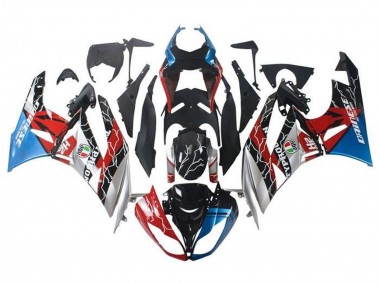 2009-2012 Blue Red Glossy Black Silver Kawasaki ZX6R Motorcycle Fairings