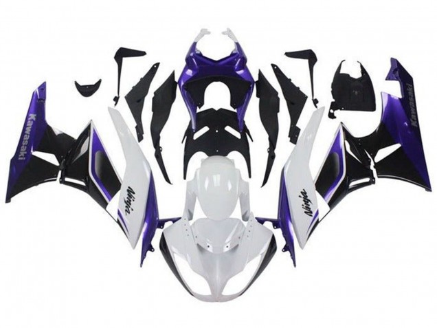 2009-2012 Purple White Black Kawasaki ZX6R Motorcycle Fairings