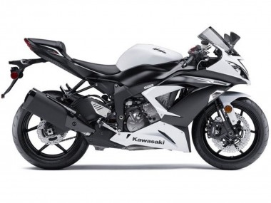 2013-2018 White Matte Black Kawasaki ZX6R Motorcycle Fairings Kit