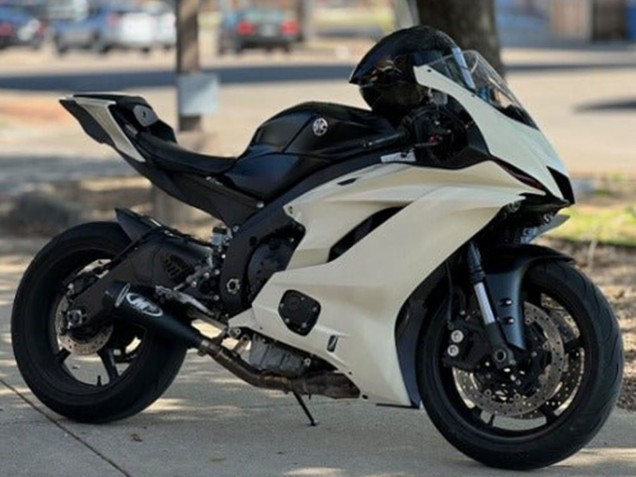 2013-2018 Cream White Matte Black Kawasaki ZX6R Motorcycle Fairings