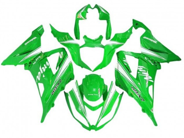 2013-2018 Green White Kawasaki ZX6R Motorcycle Fairings