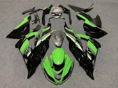 2013-2018 Green Glossy Black Kawasaki ZX6R Motorcycle Fairings Kit