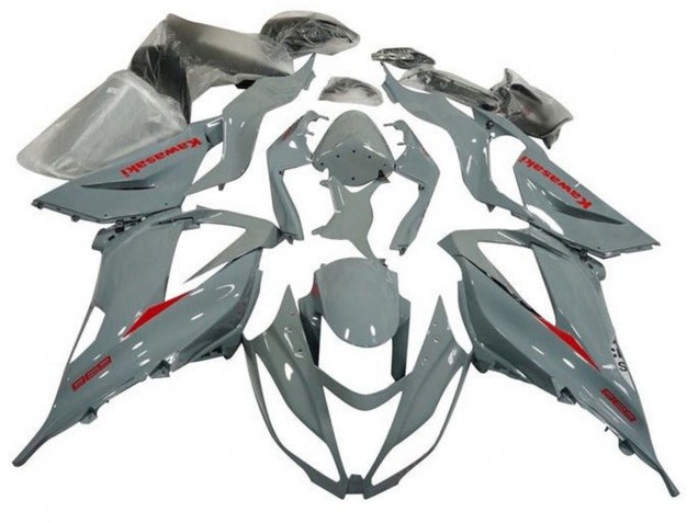 2013-2018 Nardo Grey Red Kawasaki ZX6R Motorcycle Fairing