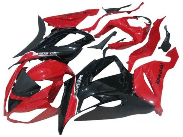 2013-2018 Red Glossy Black Kawasaki ZX6R Motorcycle Fairing