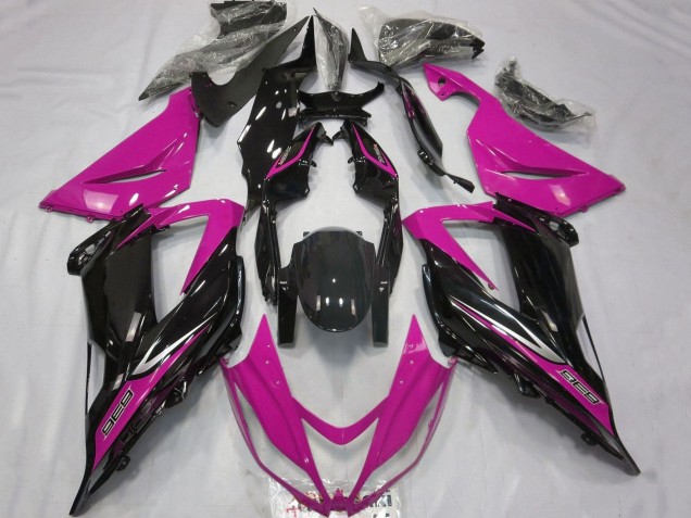 2013-2018 Pink Glossy Black Kawasaki ZX6R Motorcycle Fairings