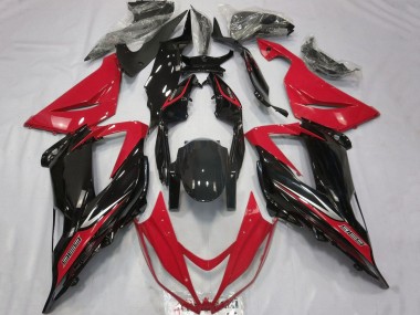 2013-2018 Red Glossy Black Kawasaki ZX6R Motorcycle Fairings