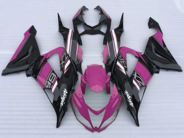 2013-2018 Pink Black White Kawasaki ZX6R Motorcycle Fairings