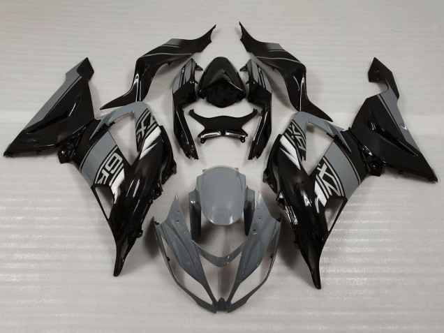 2013-2018 Nardo Grey Glossy Black Kawasaki ZX6R Motorcycle Fairings