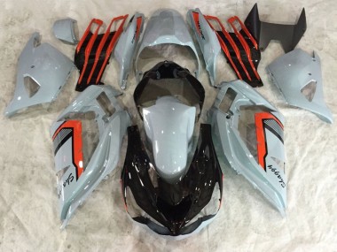2013-2018 Nardo Grey Red Black Kawasaki ZX6R Motorcycle Fairings