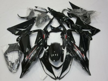 2013-2018 Glossy Black Silver Red Kawasaki ZX6R Motorcycle Fairings