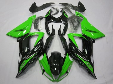 2013-2018 Green Glossy Black Kawasaki ZX6R Motorcycle Fairings