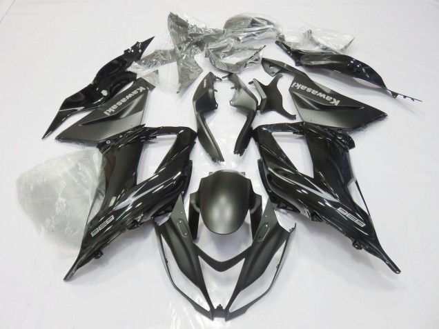 2013-2018 Glossy Black Matte Black Kawasaki ZX6R Motorcycle Fairings