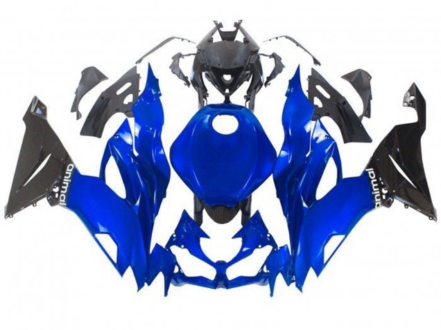 2019-2022 Blue Glossy Black Kawasaki ZX6R Motorcycle Fairings
