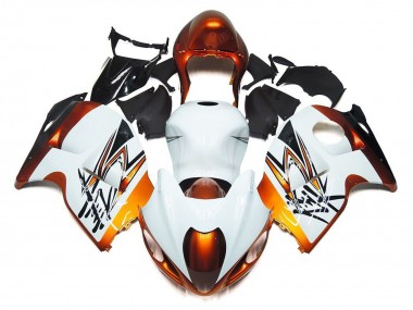 1996-2007 White Orange Black Suzuki GSXR 1300 Hayabusa Motorcycle Fairings