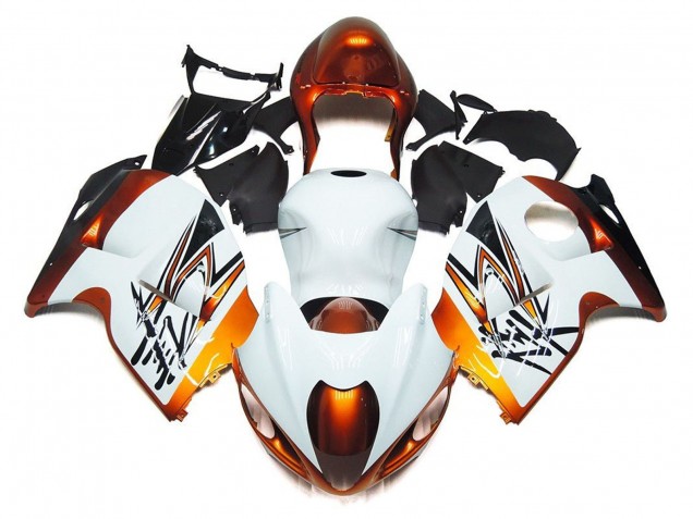 1996-2007 White Orange Black Suzuki GSXR 1300 Hayabusa Motorcycle Fairings
