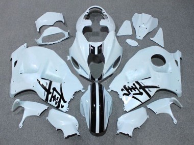1996-2007 White Black Stripe Suzuki GSXR 1300 Hayabusa Motorcycle Fairings