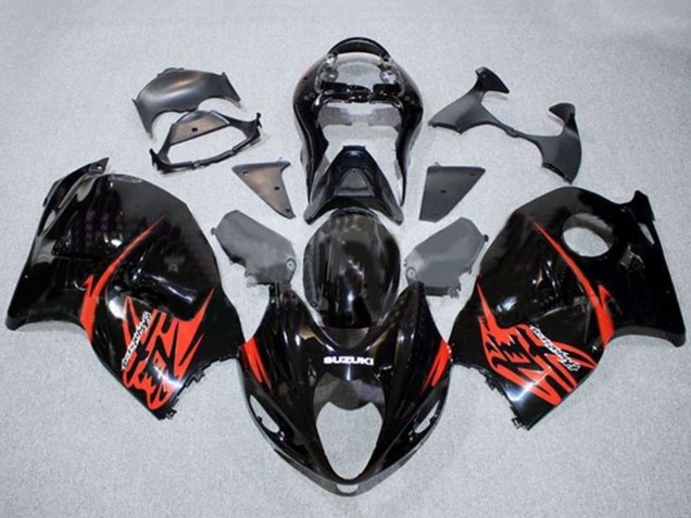 1996-2007 Glossy Black Red Suzuki GSXR 1300 Hayabusa Motorcycle Fairings