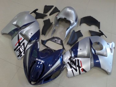 1996-2007 Silver Dark Blue Suzuki GSXR 1300 Hayabusa Motorcycle Fairings