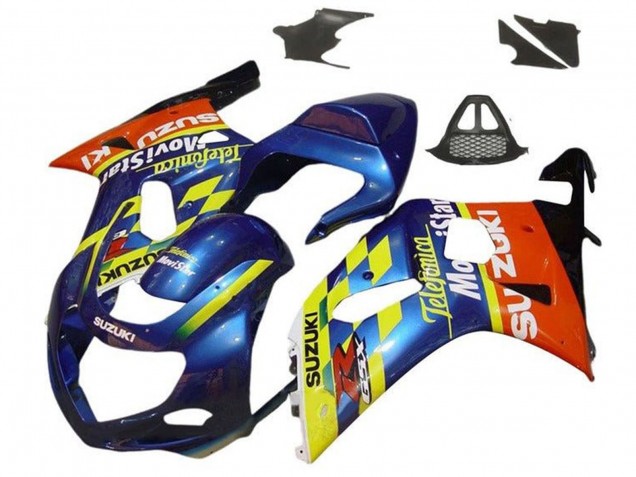 2000-2002 Blue Yellow Red Telefonica Motul Suzuki GSXR1000 Motorcycle Fairings
